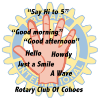 "Say Hi to 5" - Greet at least five people each day, on the street or at work or shopping, who you would not normally think to speak to. All you need to do is say "Good morning" or "Good afternoon". Studies have shown that greeting strangers helps those people feel more connected to and valued in their community. 